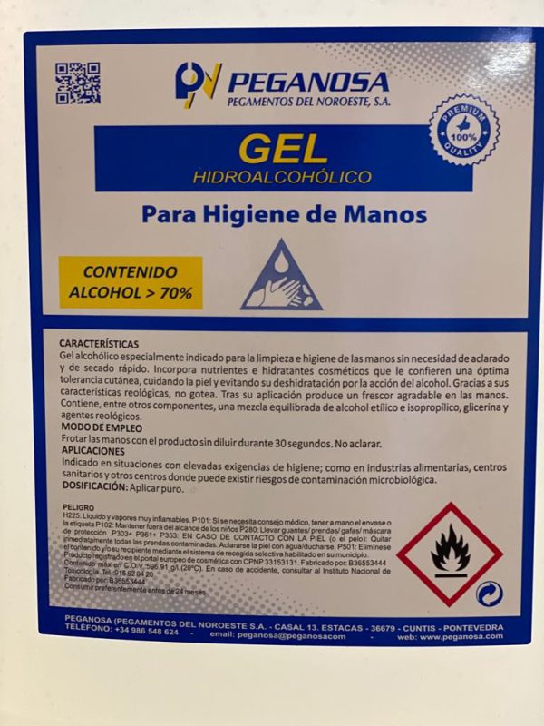 Gel hidroalcohólico para manos