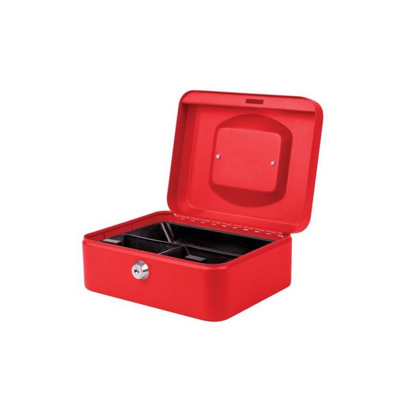 Caja caudales con llave rojo